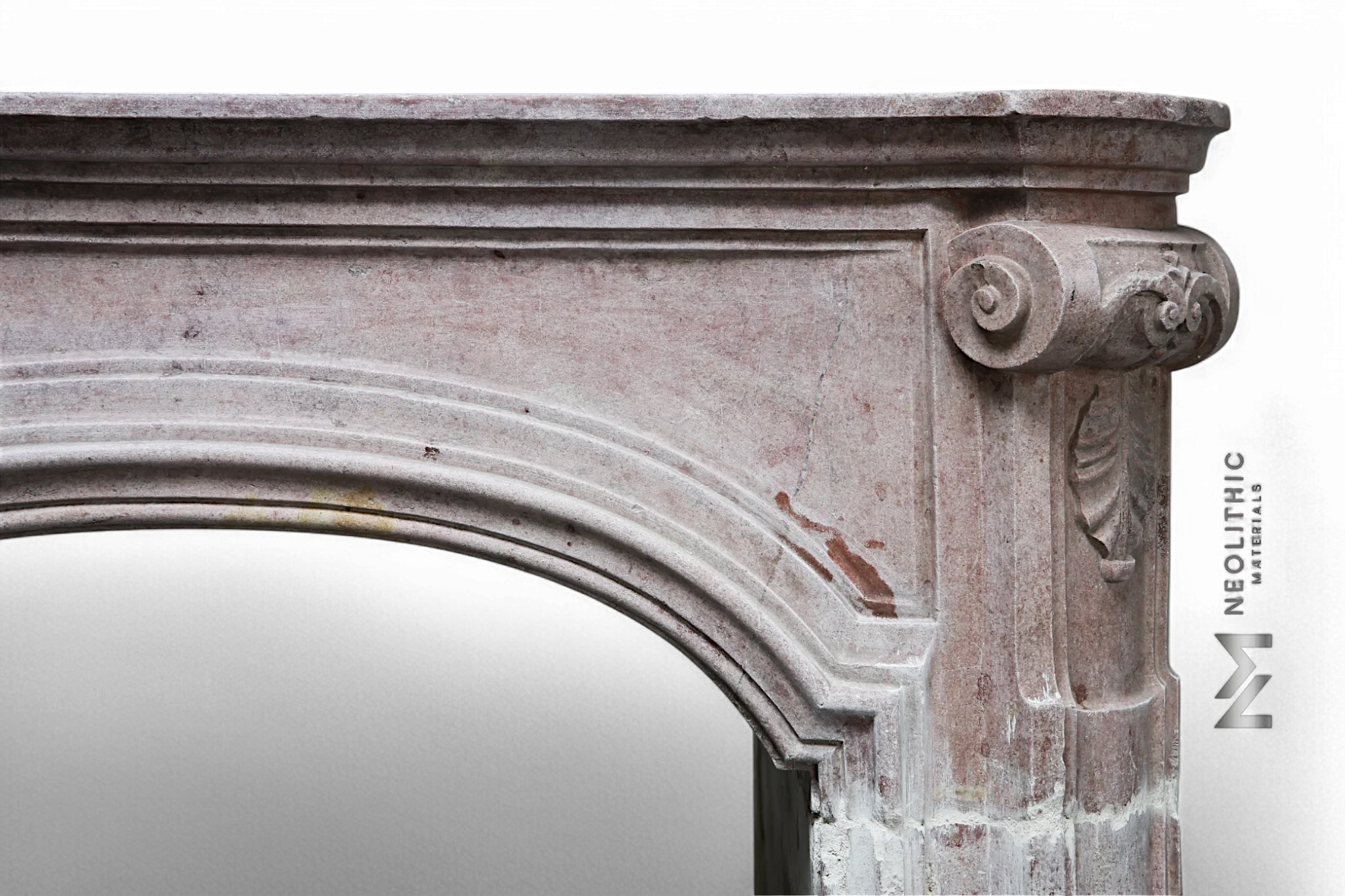 Antique Limestone de Vosges Fireplace Mantel Louis XV Style - Image 3